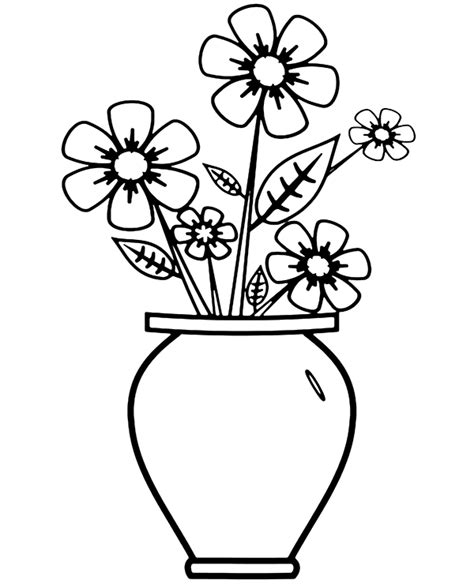 coloring page vase  flowers