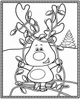 Funny Coloring Christmas Kids Clumsy Raindeer Printable Reindeer sketch template