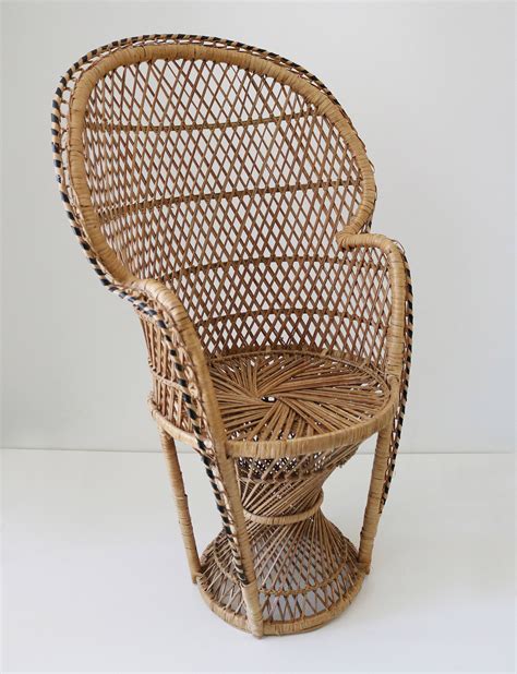 peacock chair wicker cane rattan twist based small child size