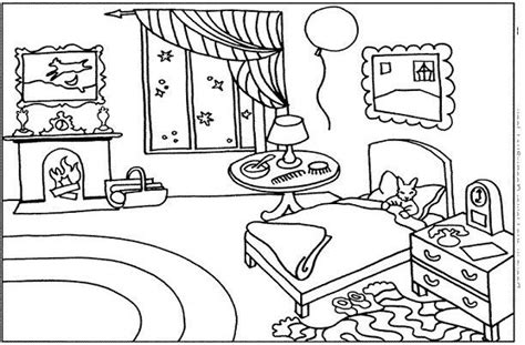 bedroom  buildings  architecture  printable coloring pages
