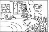 Chambre Goodnight Buildings Pajama Girls Coloriages Drawing Fantaisie Bâtiments sketch template