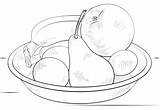 Coloring Fruits Bowl Pages Printable Categories sketch template