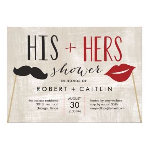His And Hers Couple Shower Invitation Couple Wedding