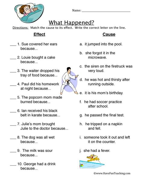 Worksheets • Have Fun Teaching Cause And Effect
