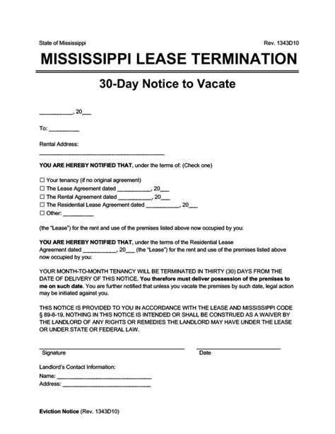 eviction notice template mississippi