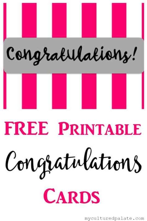 congratulations cards  printables cultured palate