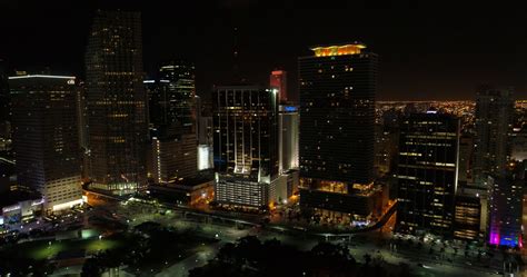 drone shot downtown miami  night aerial footage stock footagedowntownmiamidroneshot