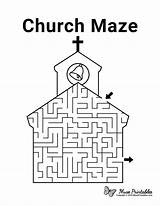 Maze Church Mazes Printable Religious Kids Sunday School Pages Coloring Museprintables Activity Bible Activities Puzzles Worksheets Sheet Word God Easy sketch template