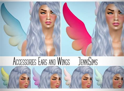 jenni sims accessory sets wings and ears sims 4 downloads