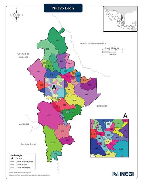 Mapa De Nuevo León Con Municipios Estado De Nuevo León