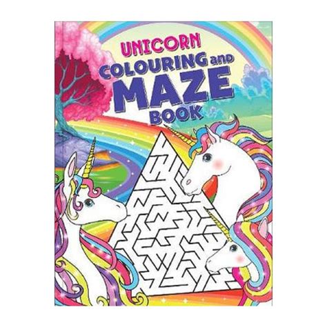 unicorn colouring  maze book big    unicorn colouring
