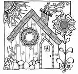 Coloring Pages House Drawing Cute Courtois Laurie Printables Adult Mandala Books Doodle Getdrawings Colouring Drawings Little Choose Board sketch template