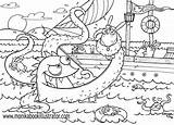 Coloring Monster Sea Pages Monsters Kids Adults Ocean Print Printable Sheets Color Tickle Clipart Pdf Fun Woman Creature Popular Coloringhome sketch template