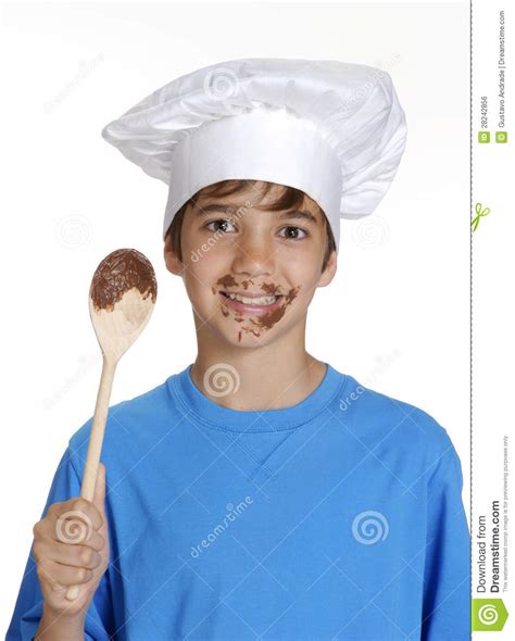 chocolate kid stock photo image  idea kitchen portrait
