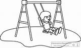 Swing Outline Playground Set Girl Clipart Children Transparent Available Members Join Now Large sketch template