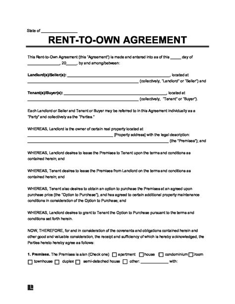lease agreement printable form templates  letter