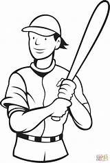 Coloring Baseball Pages Print Batting Stance Player Adults Printable Playing Drawing Color Batter Sports Getcolorings sketch template