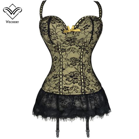 wechery steampunk corset top bodice corselet gothic clothing women s