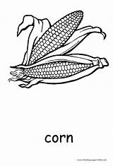 Coloring Pages Corn Vegetable Printable Vegetables Color Print Food Kids Fruits Sheets Nature Colouring Popular Books Coloringhome sketch template