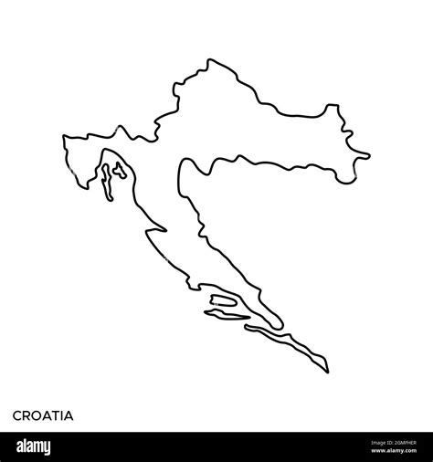 linie karte von kroatien vektor stock illustration design vorlage