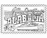 Coloring Pages Alabama States State Usa Printables Stamp Sheets Printable Stamps Flower Football History United Book Go Crayola Kindergarten Colors sketch template