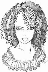 Coloring African Pages American Afro Kids Girl Lady Hair Woman Drawing Printable Color Famous Template Draw Blank Print Mandala Getcolorings sketch template