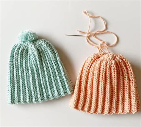 beginner crochet newborn baby hat daisy farm crafts