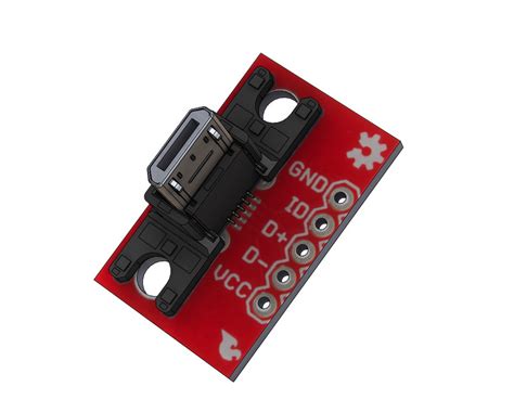 Usb Microb Plug Breakout Bob 10031 3d Cad Model Library Grabcad