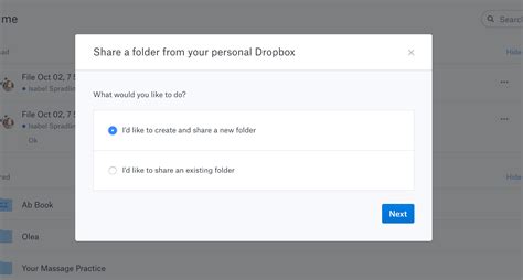 dropbox create  shared folder abdominal health