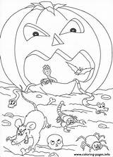 Coloring Pumpkin Scary Pages Printable sketch template