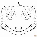 Lizard Masks Maske Ausmalbild Supercoloring Eidechsen Tiermasken Basilisk Reptiles Goalie sketch template