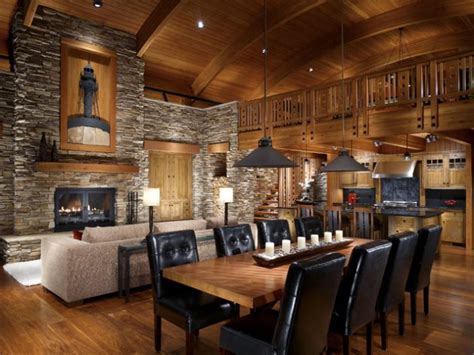 brilliant open plan dining room designs  rustic style