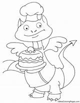 Dragon Happy Birthday Coloring sketch template