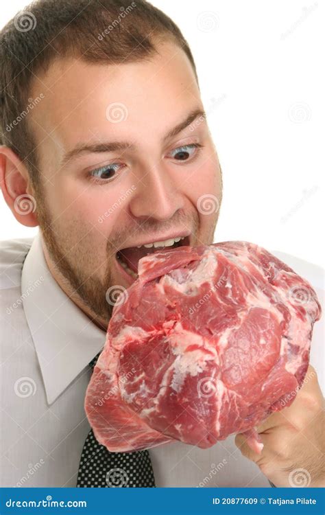 eating red meat royalty  stock images image