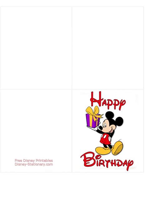 disney birthday cards printable