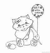 Well Soon Coloring Pages Printable Cats Cat Color Kids Cards Card Stamps Coloring4free Clipart Print Digi Cute Template Puppy Sliekje sketch template