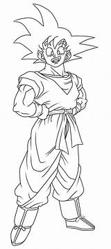 Goku Lineart Zed Creations Drawings Deviantart Anime Manga sketch template