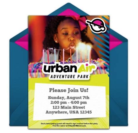 urban air birthday party invites customize send party