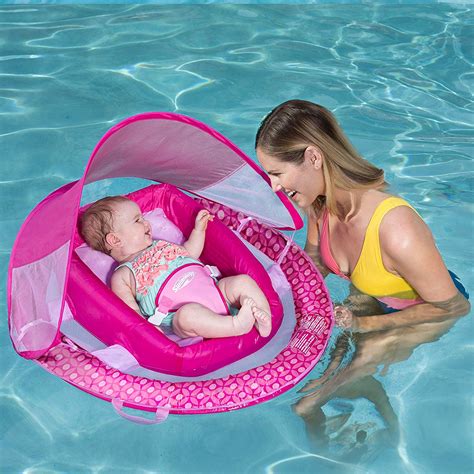 swimways inflatable spring baby infant swimming pool  lake float  canopy ebay