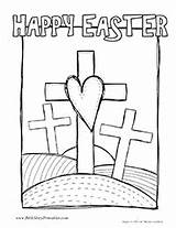 Easter Coloring Pages Bible Cross Christian Printables Risen Preschool He Story Christianpreschoolprintables Heart sketch template
