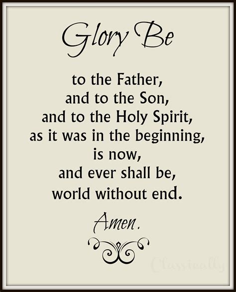 glory  prayer print    catholic prayer doxology etsy