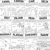 Coloring Pages Landforms Biomes Informational Posters Text Projects Included Preview sketch template