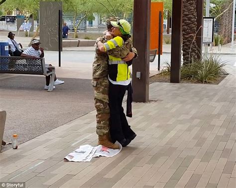 us soldier son surprises his mother by turning up at her work after