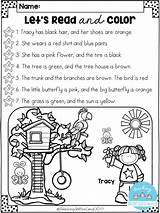 Reading Comprehension Activities Worksheets Color Kindergarten Listening Grade Read Directions Preschool Following Kids First Skills Pages Words 2nd These Teaching sketch template