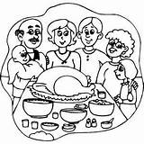 Dinner Coloring Thanksgiving Pages Printable sketch template