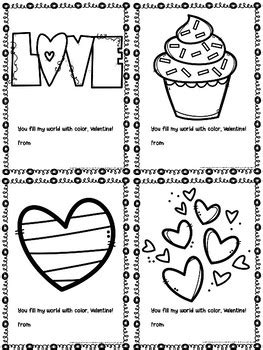 colouring page printable valentines day cards junior tpt