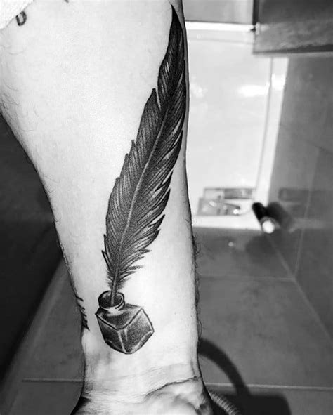 50 Quill Tattoo Designs For Men [2024 Inspiration Guide] Feather