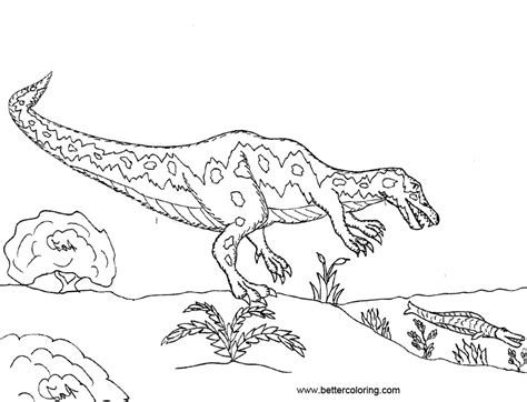 jurassic world baryonyx coloring pages  printable coloring pages