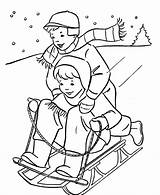 Coloring Sledding Pages Popular sketch template