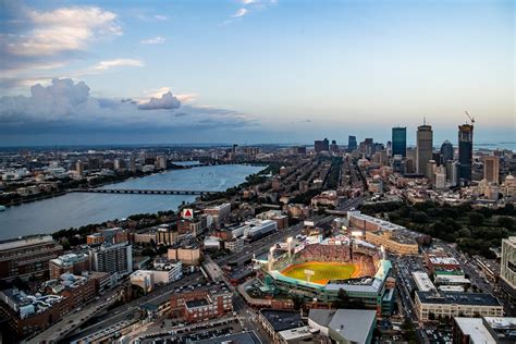 fenway park aerial photographs shot  red sox yankees game  billie weiss fenway frames